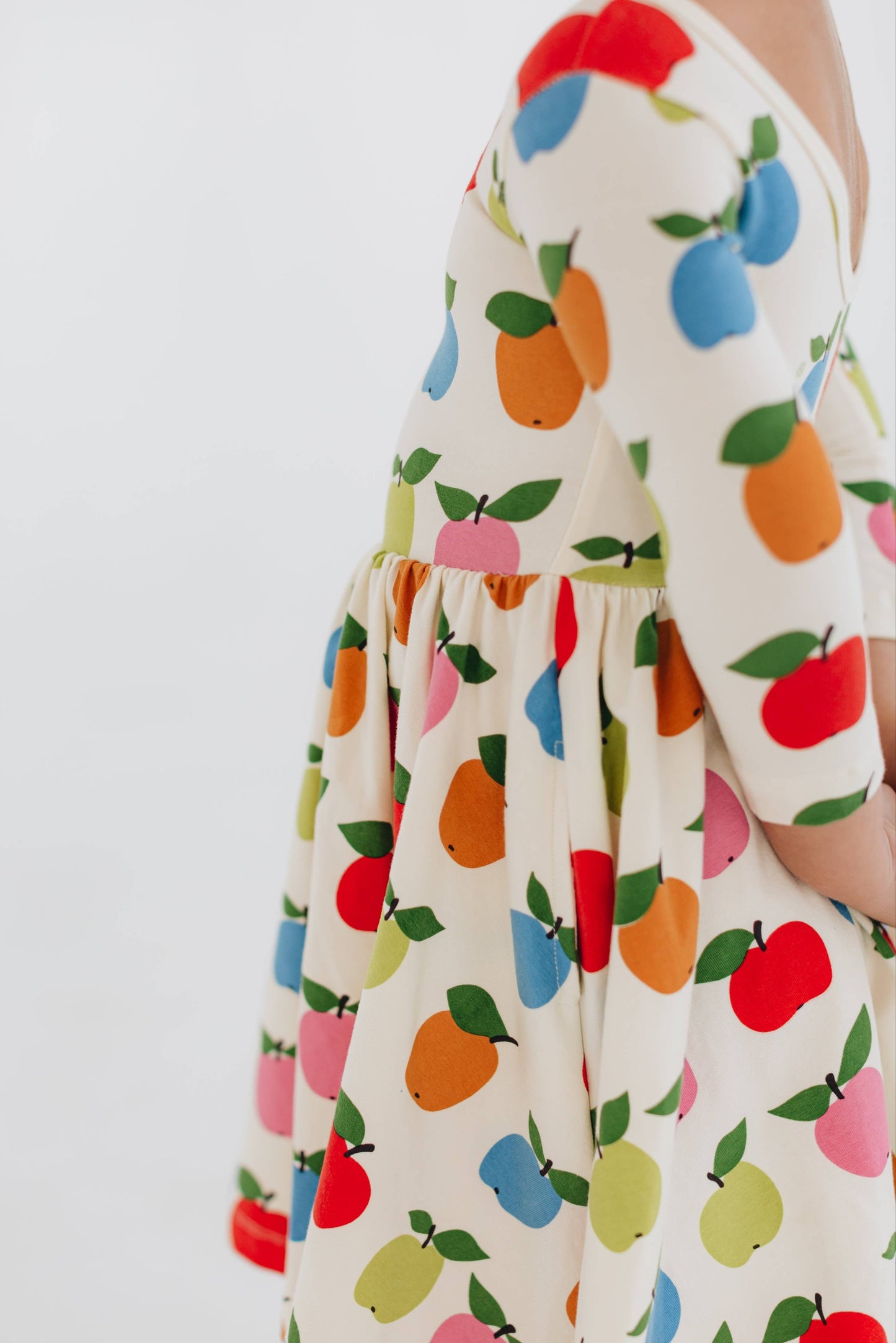 Good Apples Kids - 3/4 Sleeve Twirl Dress in Apples