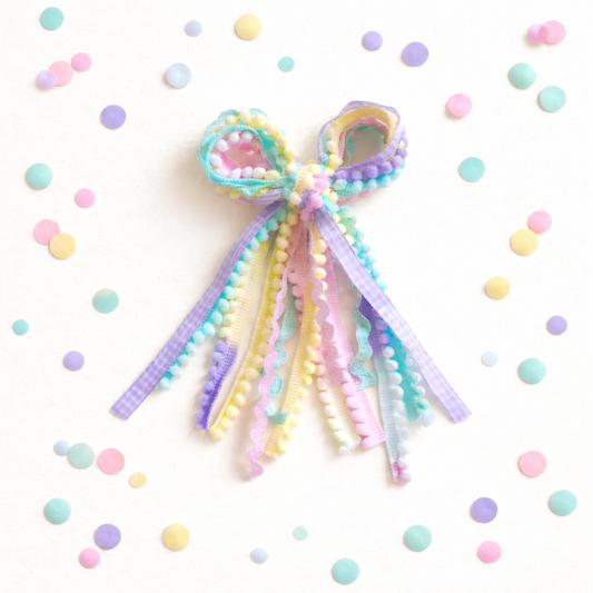 Cheeky Plum - Textured Hair Bow - Spring Fling