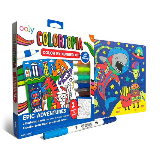 OOLY - Colortopia Color by Number Paint Marker Kit - Epic Adventure