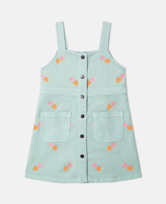 Stella McCartney Heart-Embroidered Gabardine Dress