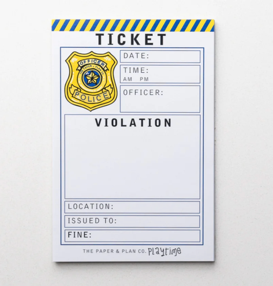 The Paper and Plan Co. - Playtime Pad® Police Ticket Violation