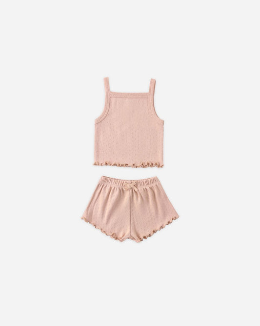 Quincy Mae Pointelle Tank + Shortie Set Melon
