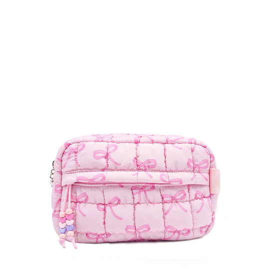 OMG Accessories - Quilted Scrunchies Bow Printed Pouch