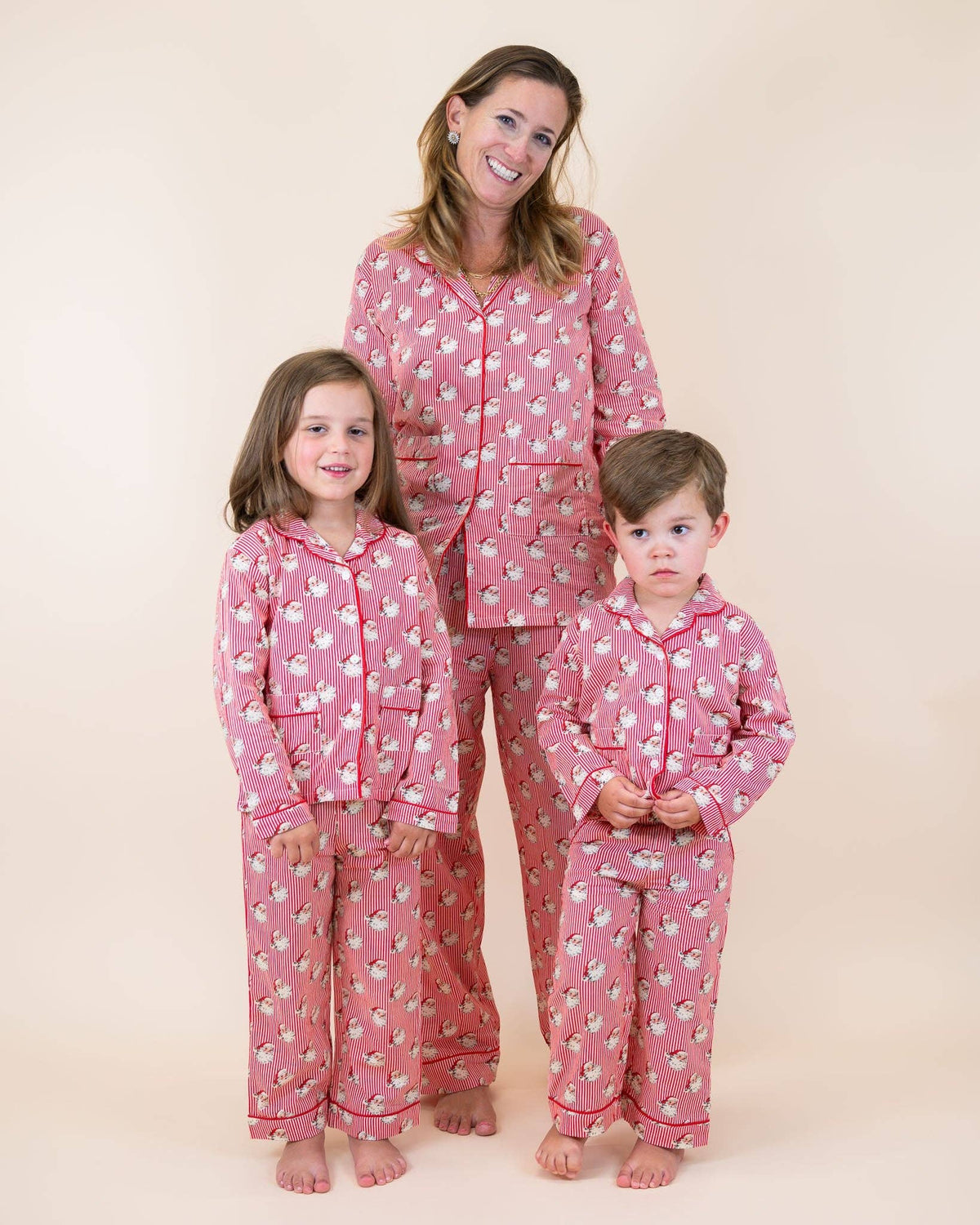 Smockingbird - Red Striped Vintage Santa Pajama Set