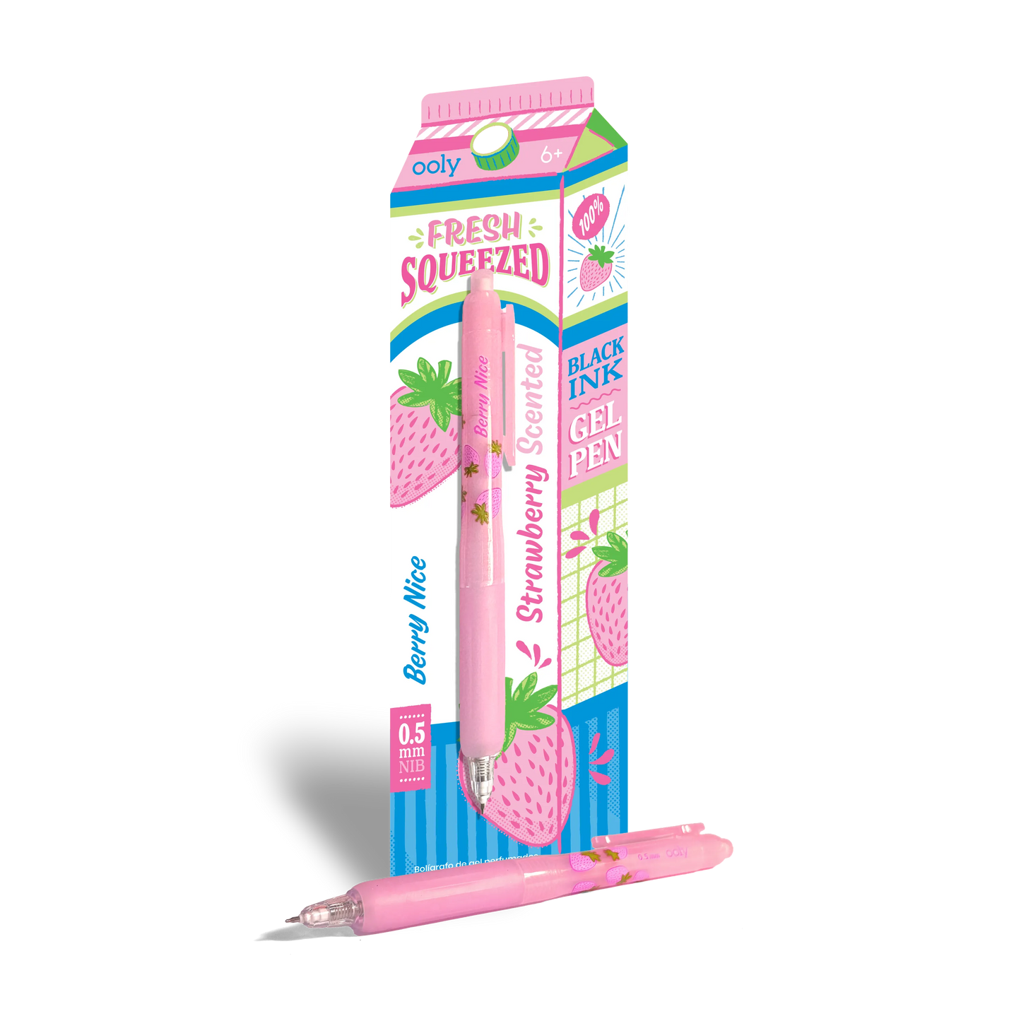 OOLY - Fresh Squeezed Black Ink Scented Gel Pen - Strawberry