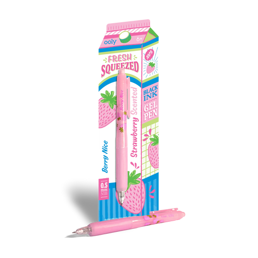 OOLY - Fresh Squeezed Black Ink Scented Gel Pen - Strawberry