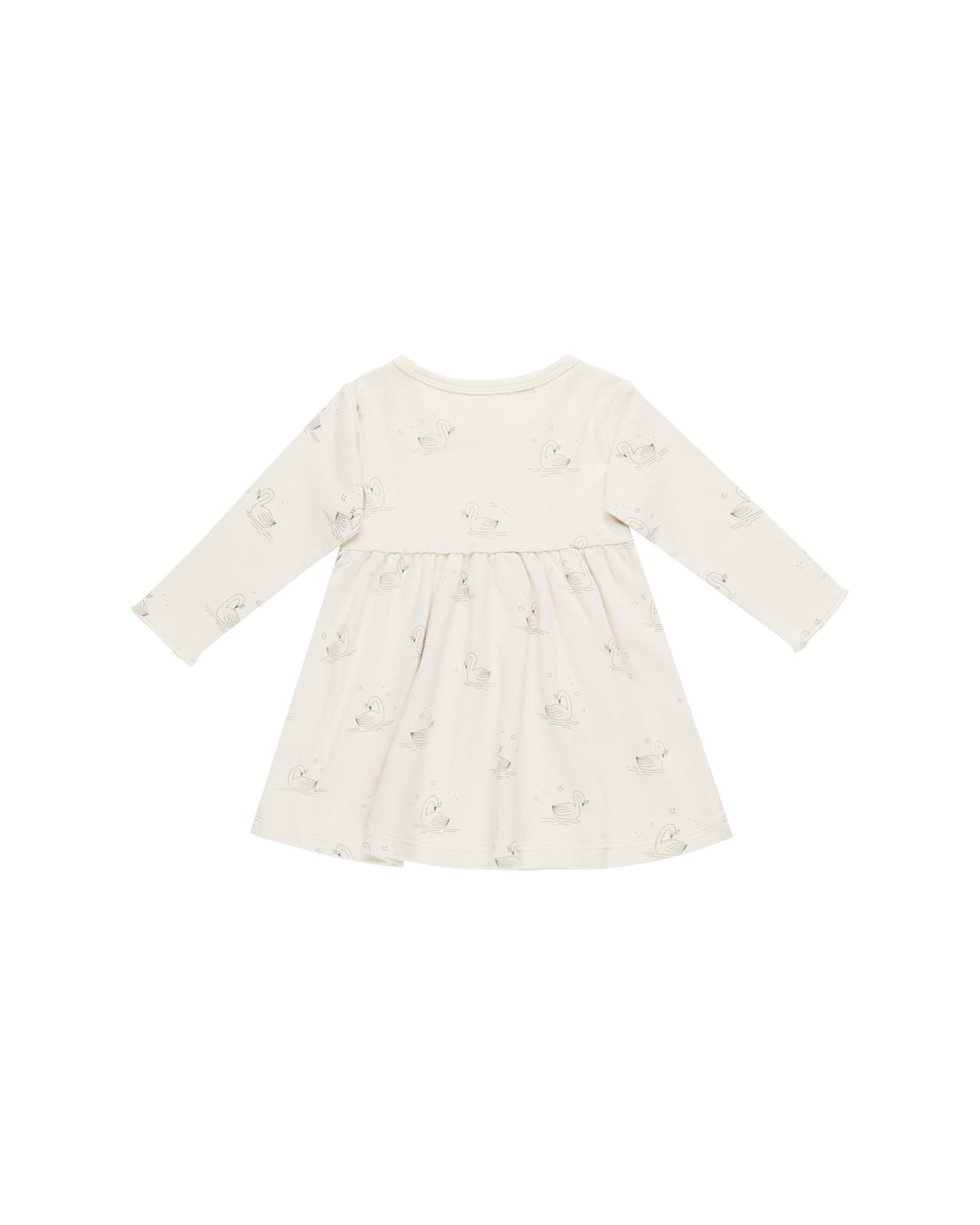 Quincy Mae Long Sleeve Baby Dress Swans