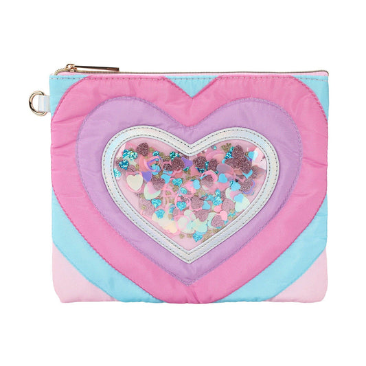 Packed Party - "Taylor" Quilted Hearts Confetti Pencil Pouch
