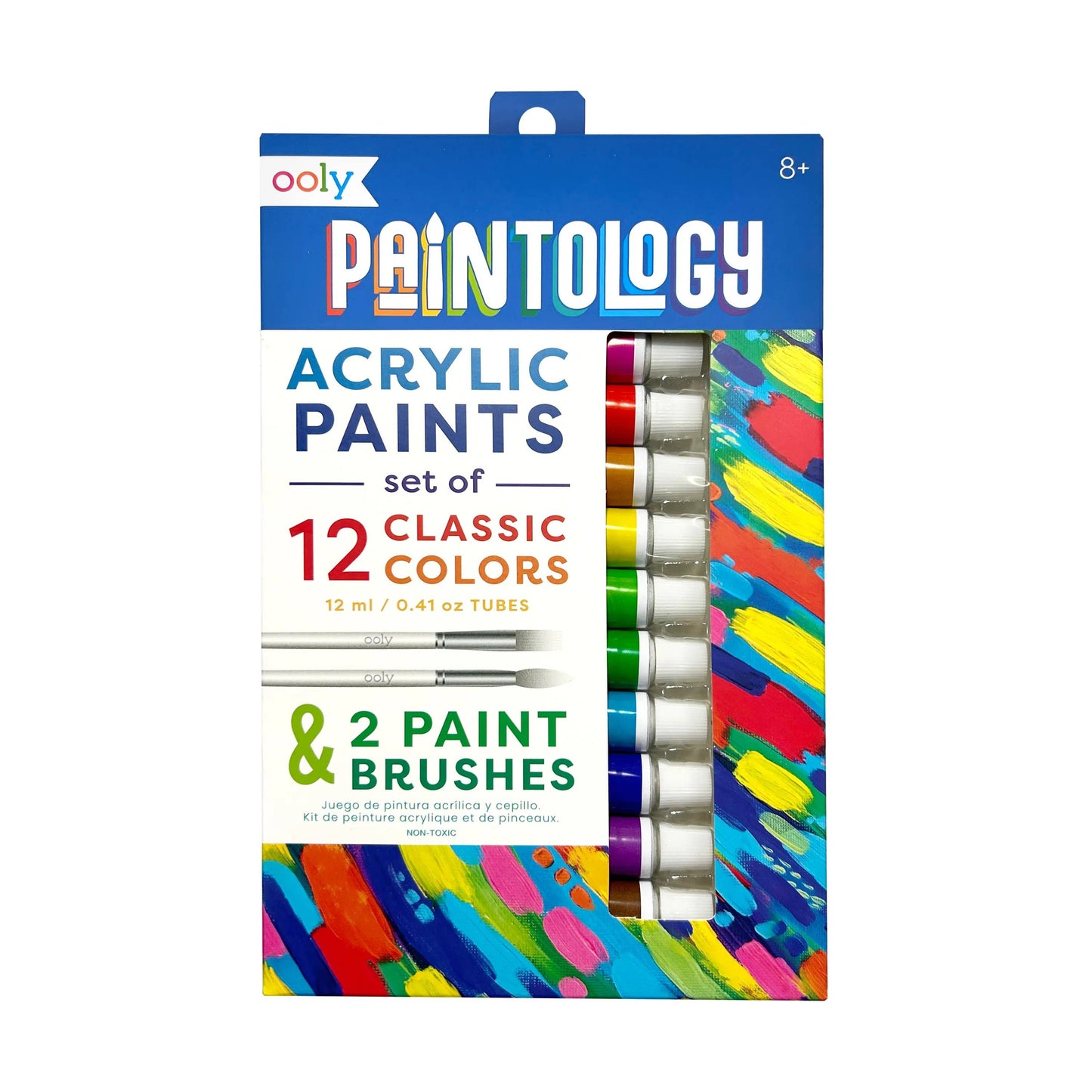 OOLY - Paintology Acrylic Paints + 2 Brushes - Classic Colors