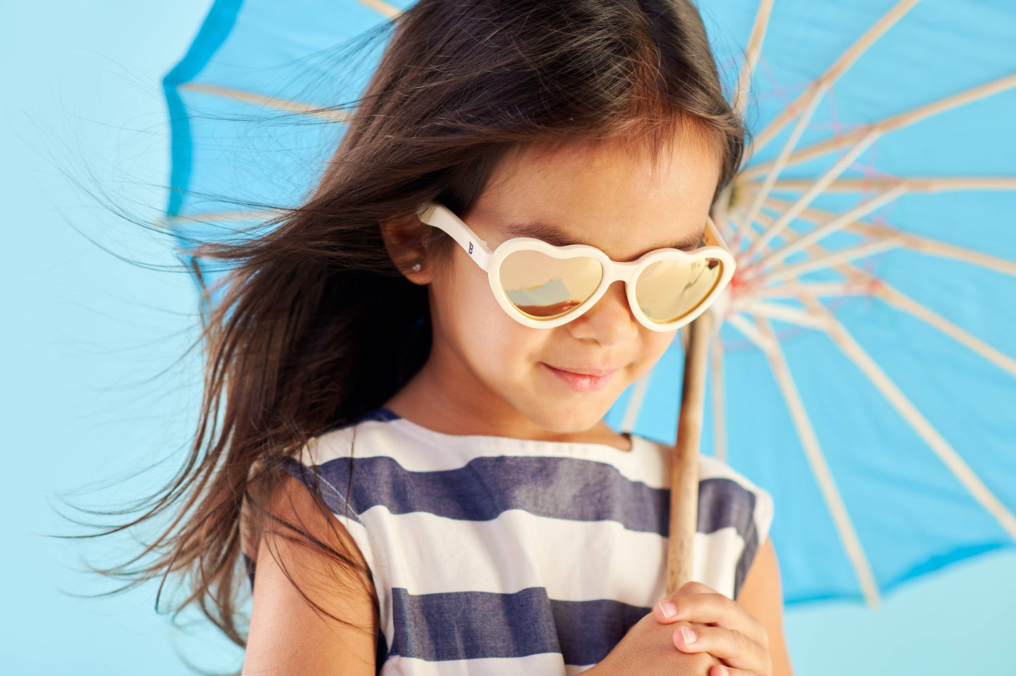 Babiators - Sweet Cream Polarized Heart Sunglasses with Mirrored Lens: Ages 6+