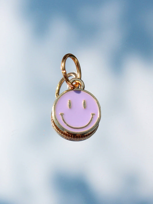 Beaded by Meg - Small Lavender Smiley Charm