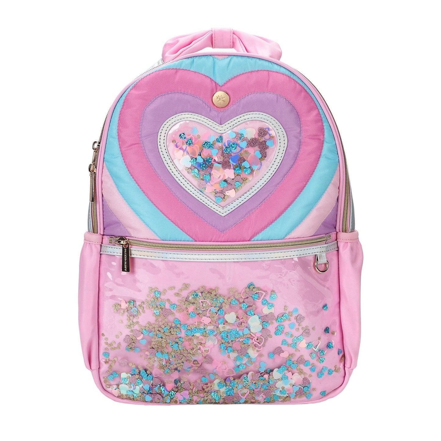 Packed Party - "Taylor" Quilted Confetti Hearts Backpack