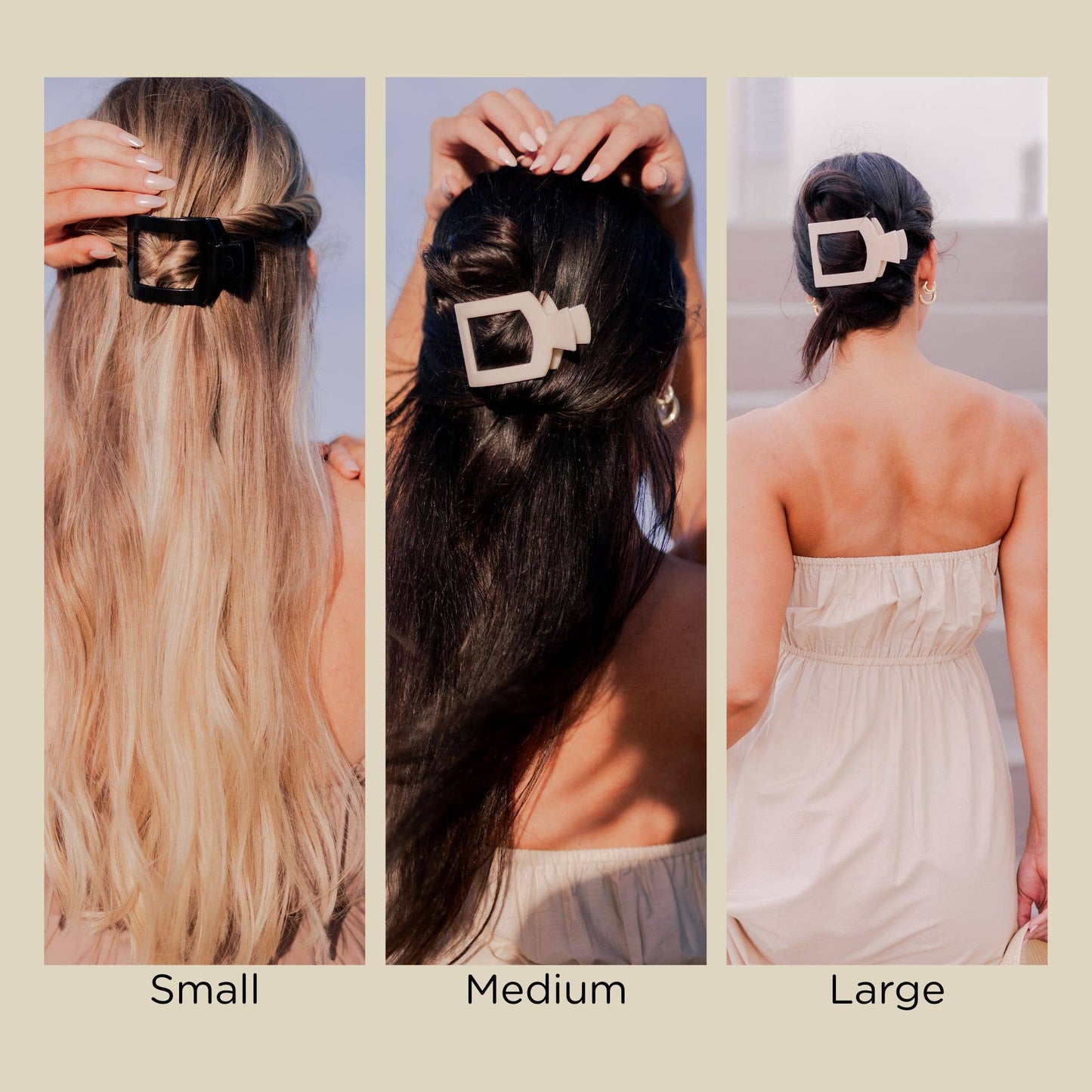 TELETIES - Square Flat Hair Clip | Medium