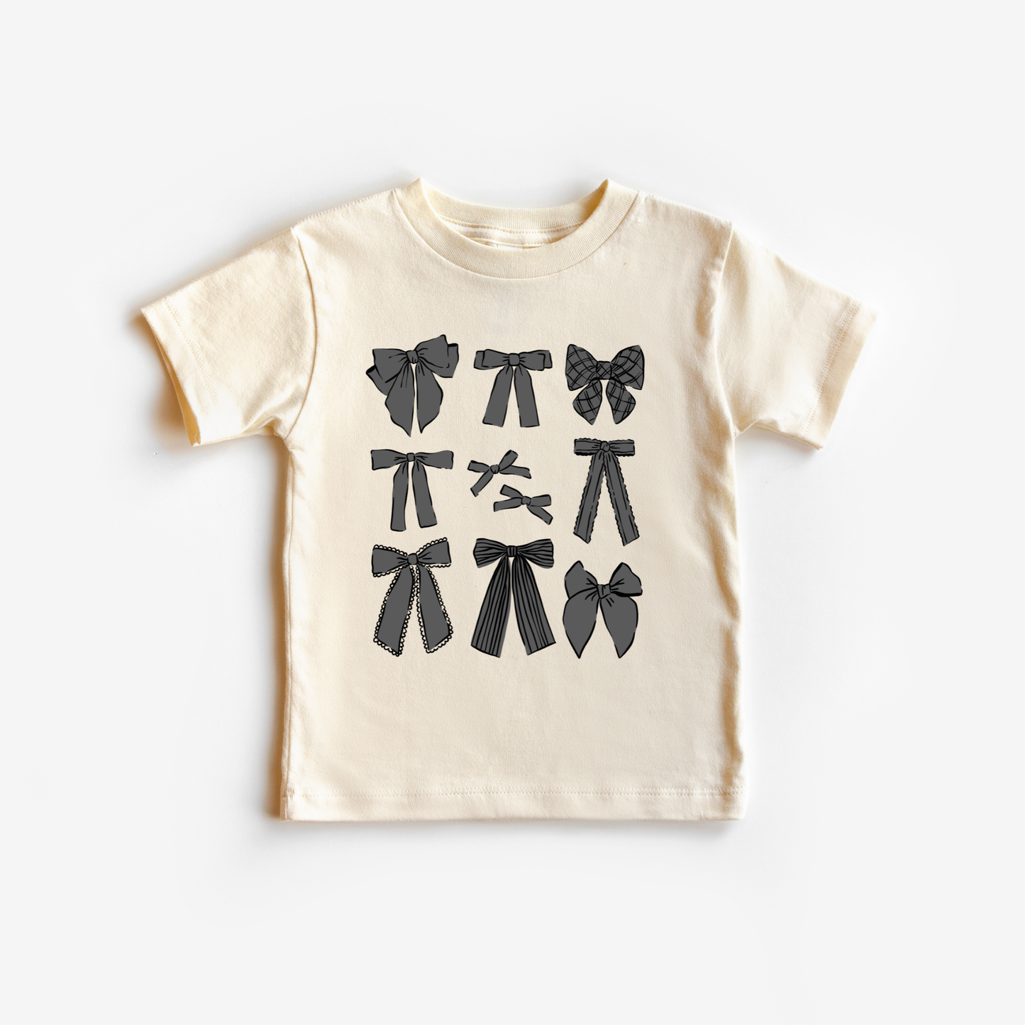 Benny & Ray Apparel - Black Coquette Bows Shirt: Natural
