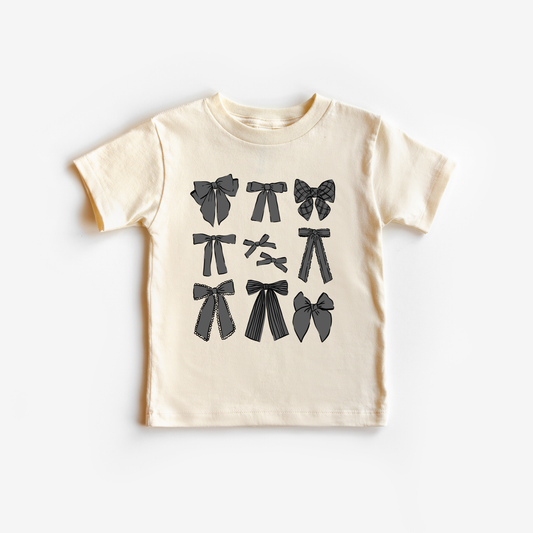 Benny & Ray Apparel - Black Coquette Bows Shirt: Natural