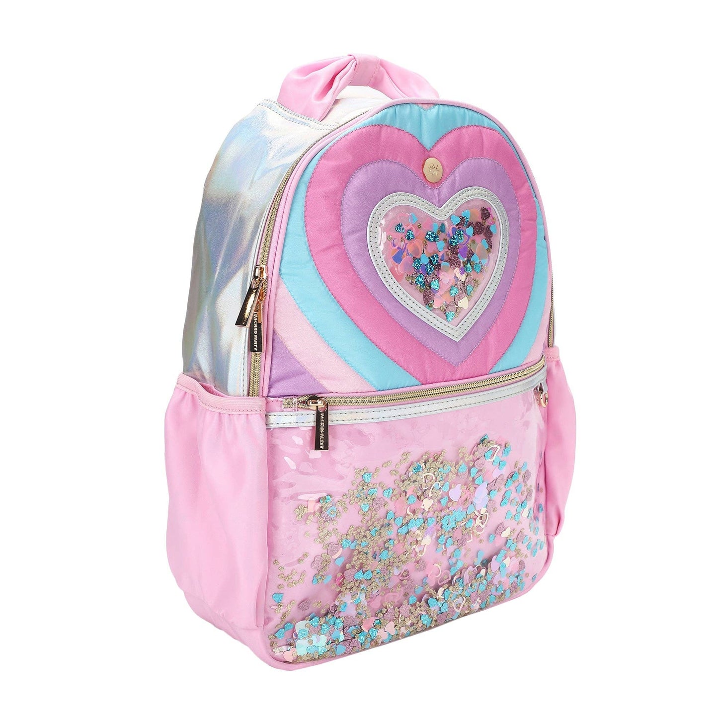 Packed Party - "Taylor" Quilted Confetti Hearts Backpack