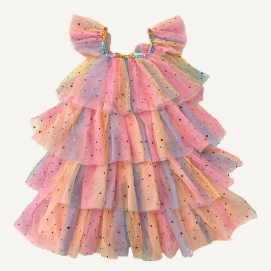 Lola and the Boys Ombre Gem Tulle Layer Dress