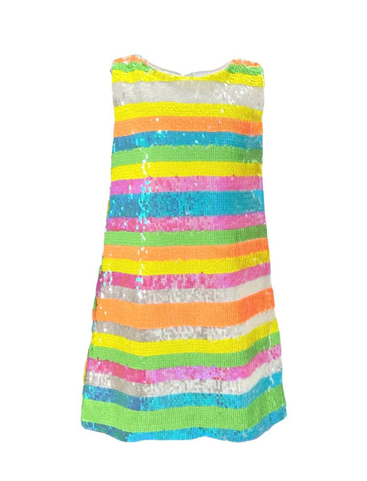 Lola and The Boys Sequin Summer Stripe Tank Dress