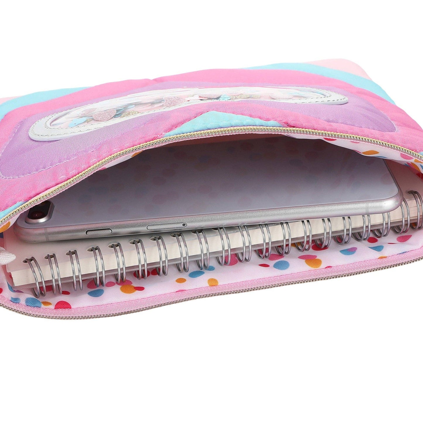 Packed Party - "Taylor" Quilted Hearts Confetti Pencil Pouch