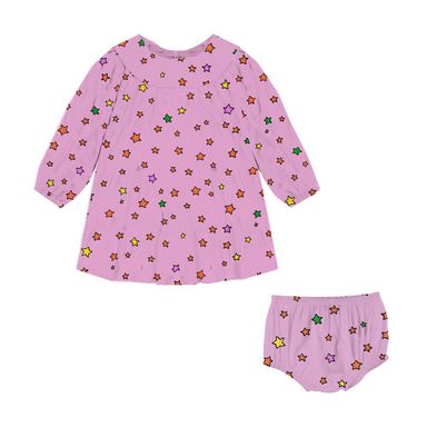 Stella McCartney Baby Girl Ls Ditsy Multicolor Stars Dress W Bloomer Pink