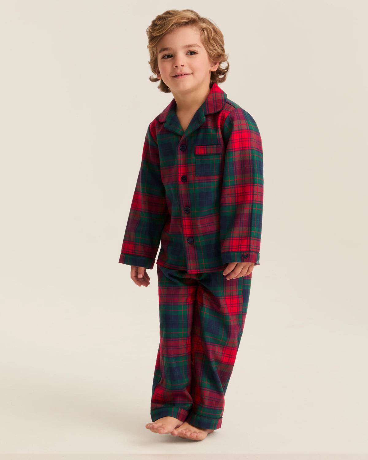 Petite Plume - Kid's Brushed Twill Pajama Set in St. James Tartan