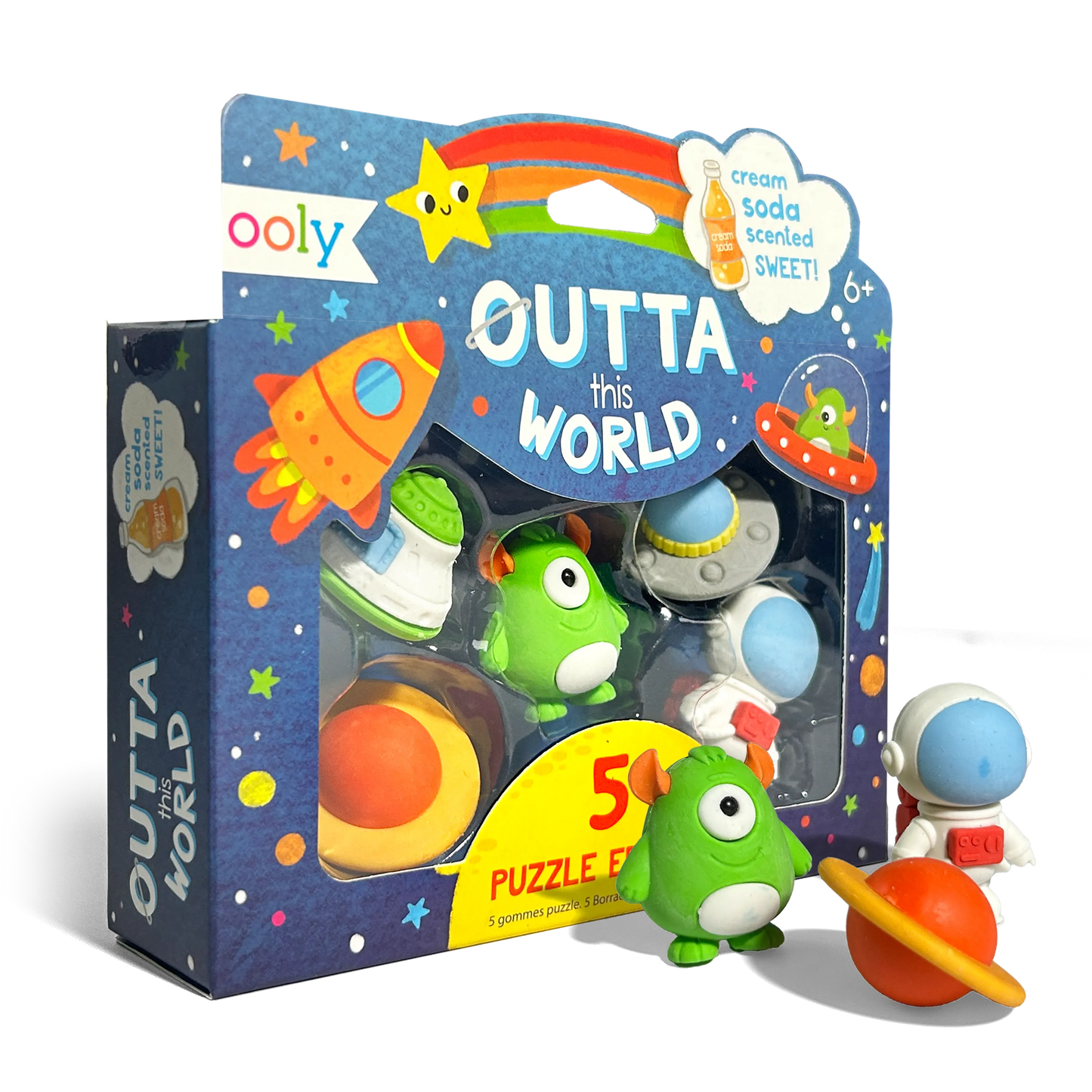 OOLY - Outta This World-Scented Puzzle Eraser-Set of 5