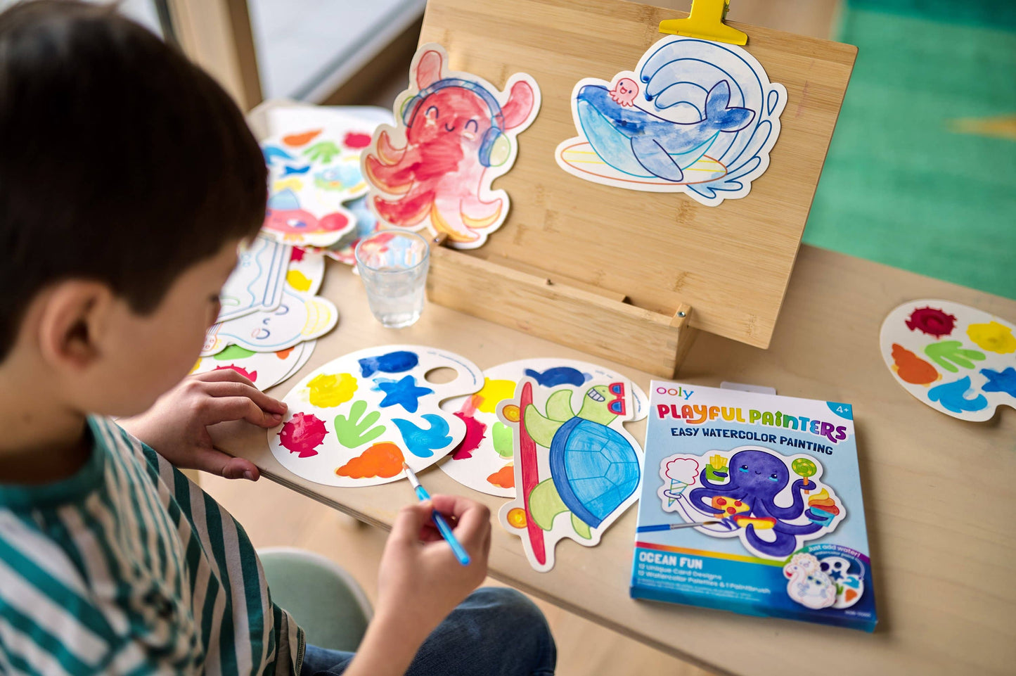 OOLY - Playful Painters: Easy Watercolor Painting Kit - Ocean Pals