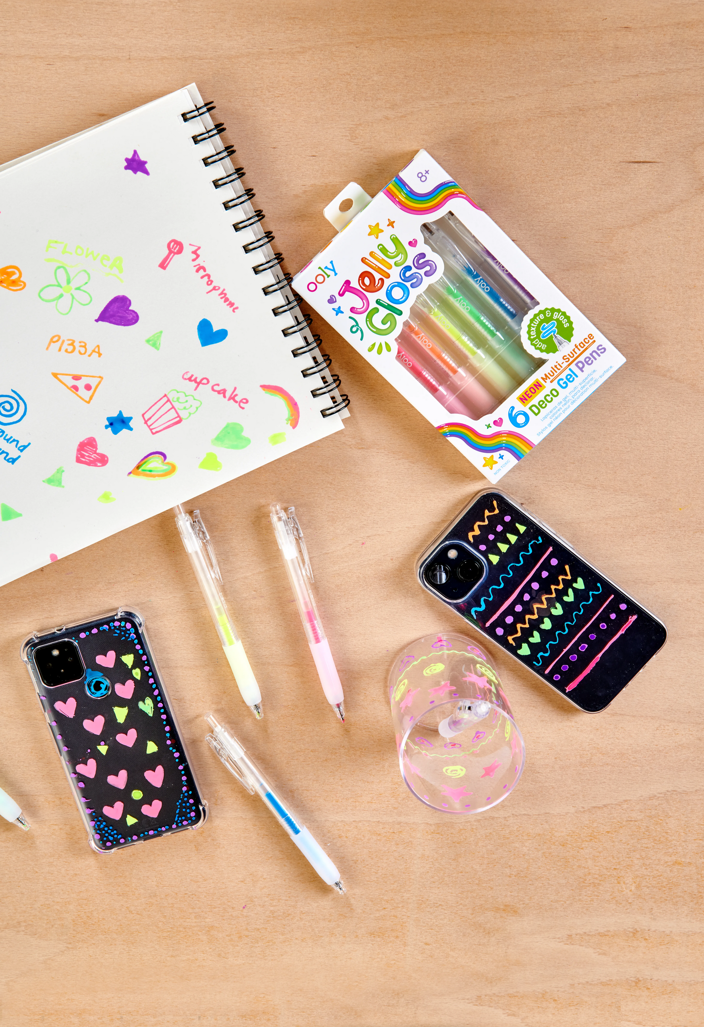 OOLY - Jelly Gloss Neon Multi-Surface Deco Gel Pens - Set of 6