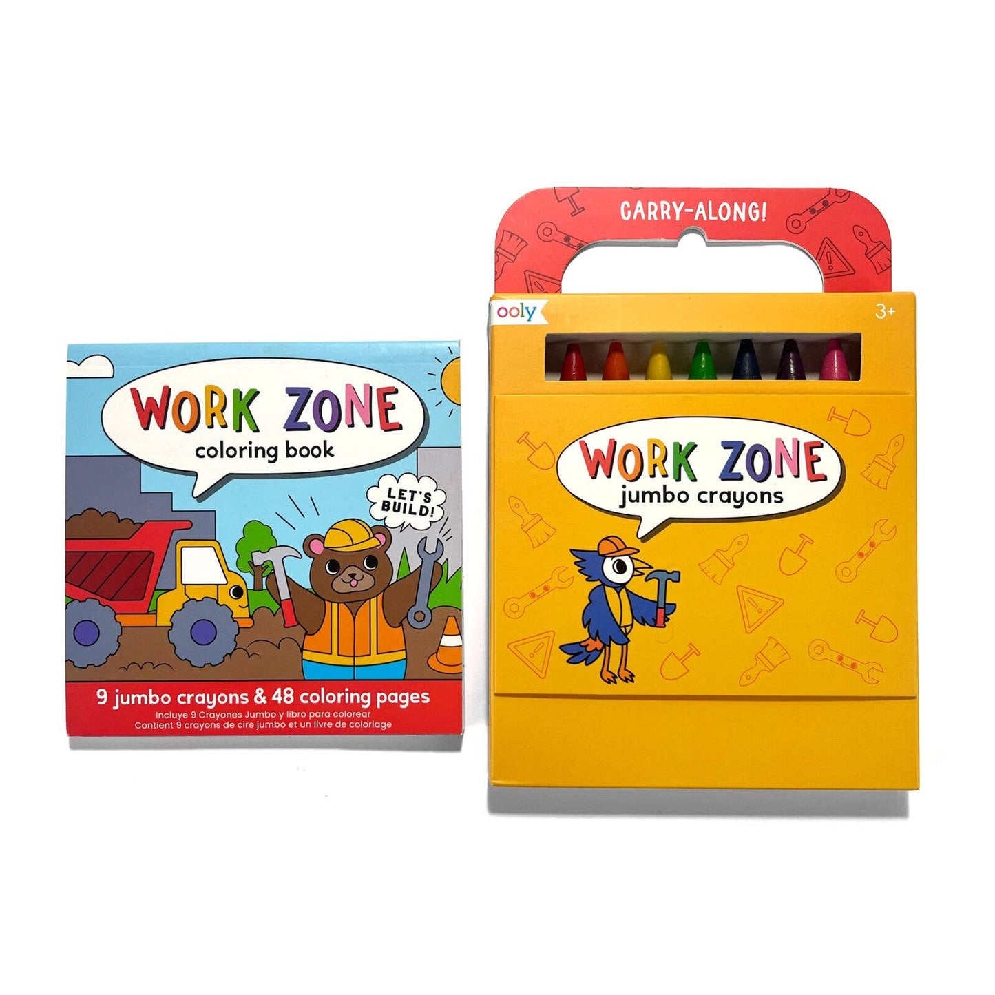 OOLY - Carry Along Crayons & Coloring Book Kit - Work Zone