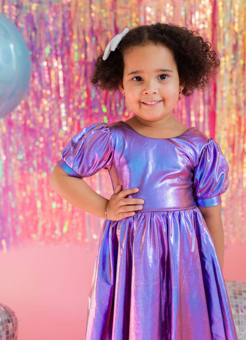 Ollie Jay - Puff Dress in Purple Lamé