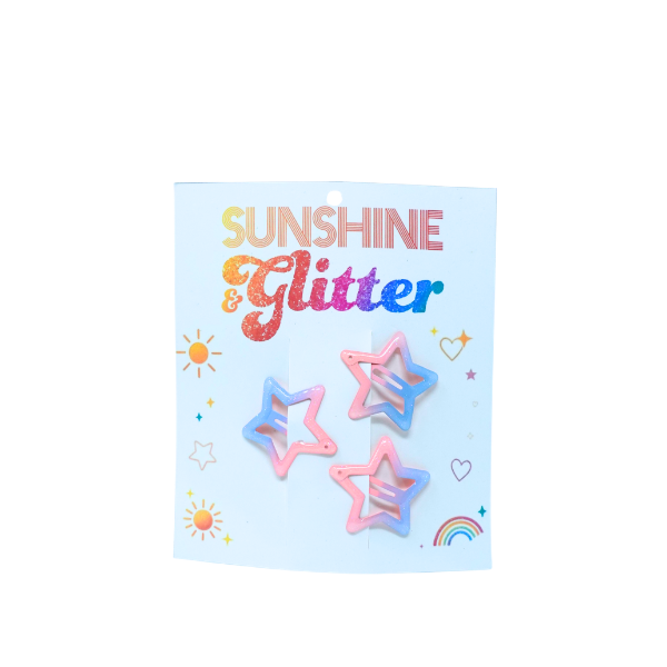 Sunshine & Glitter - Star Barrette 3 pack Assorted