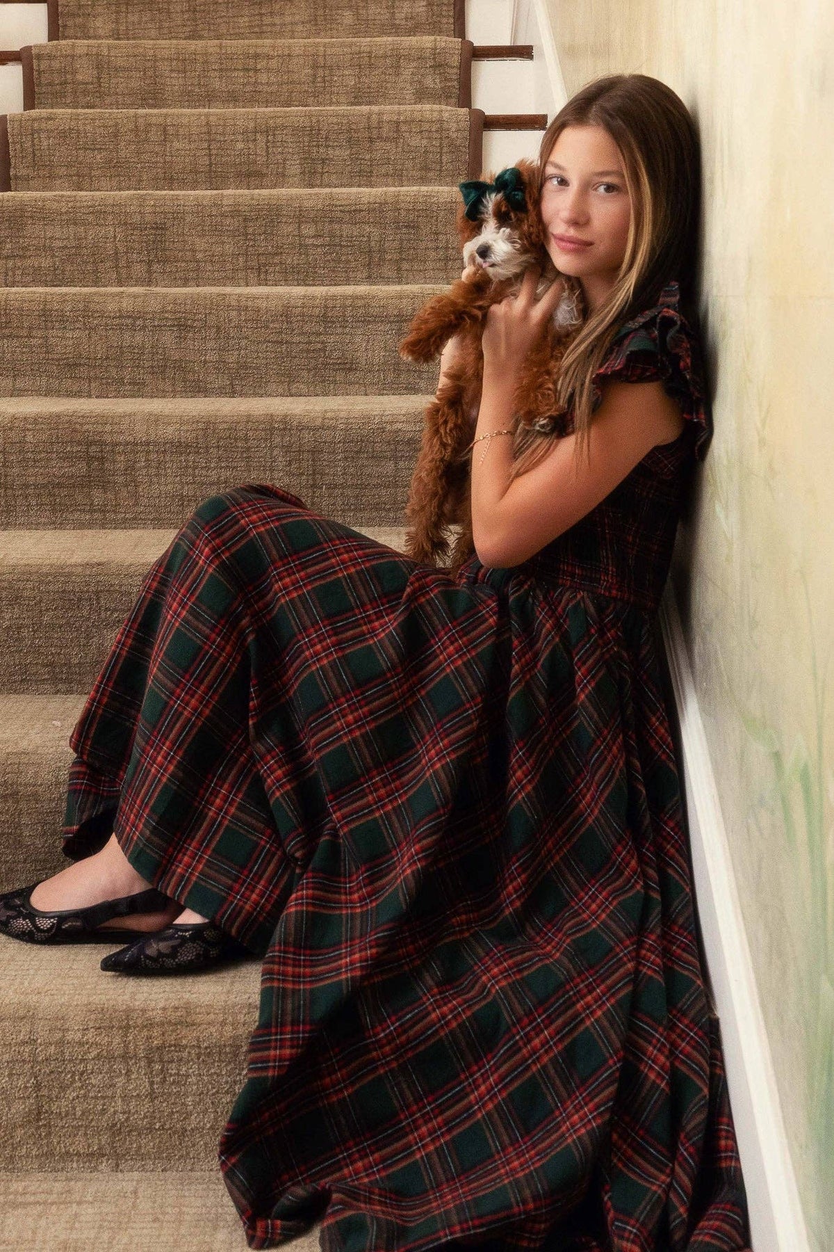 Ivy City Co - Mini Hattie Dress in Evergreen Plaid