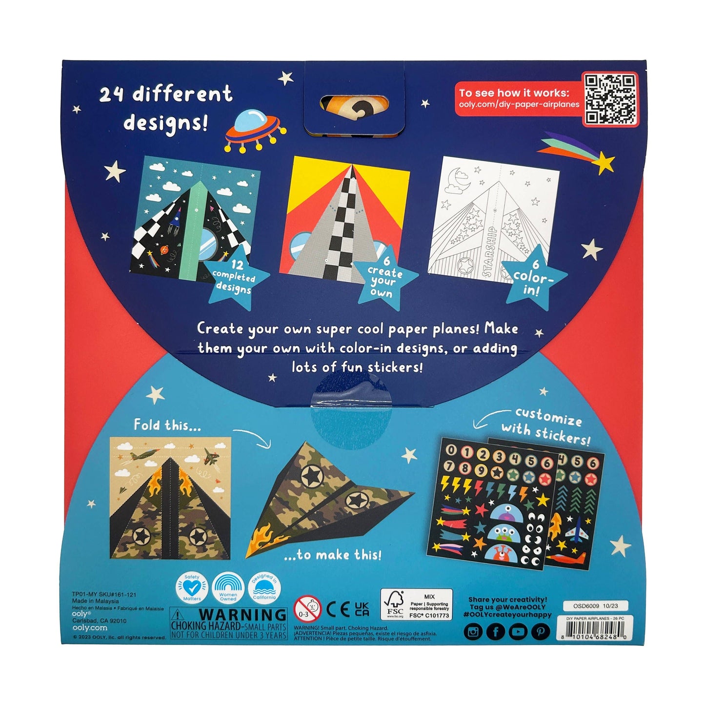 OOLY - D.I.Y. Paper Air Planes Activity Kit - Set of 24 Designs