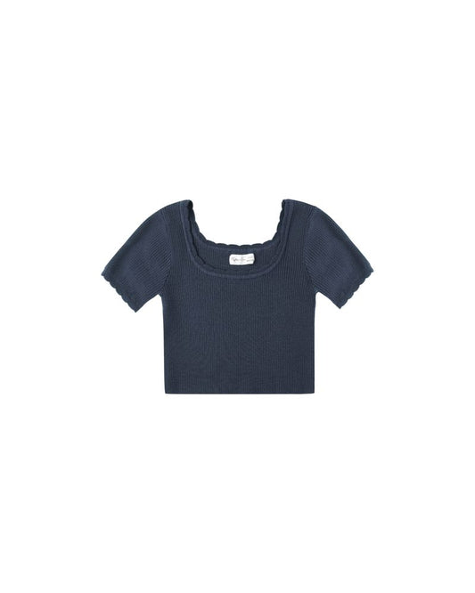 Rylee + Cru Scallop Tee Navy