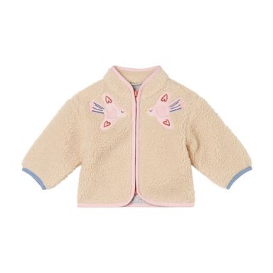 Stella McCartney Baby Girl Teddy Jacket With Birds Patch Cream