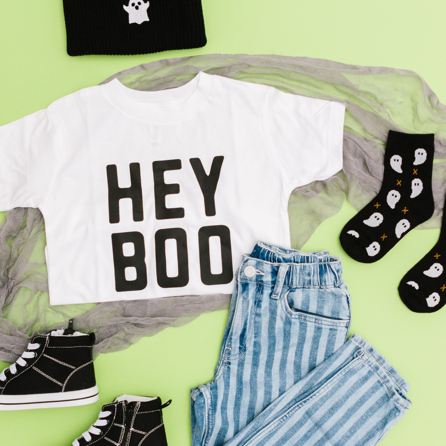 Benny & Ray Apparel - Hey Boo Halloween Shirt: White