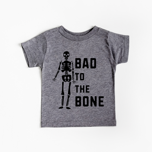Benny & Ray Apparel - Bad to the Bone Halloween Shirt: Grey