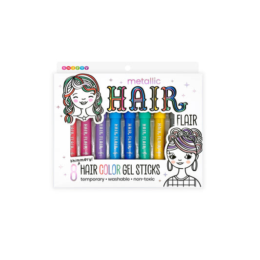 SNIFTY - HAIR FLAIR METALLIC Shimmery Hair Color Gel Sticks Set of 8