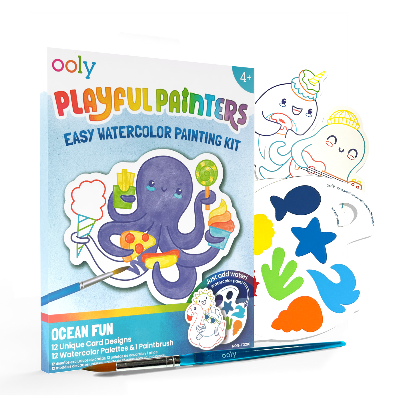OOLY - Playful Painters: Easy Watercolor Painting Kit - Ocean Pals