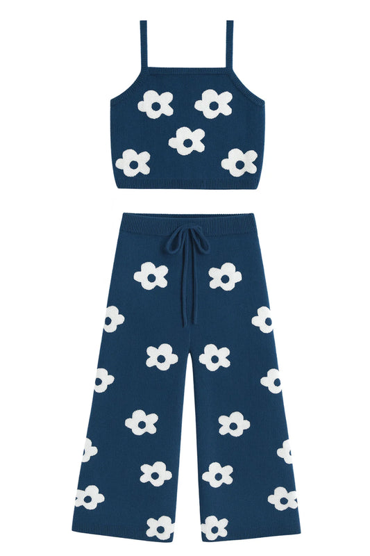 Seaesta Surf Daisy Knit Set - Navy