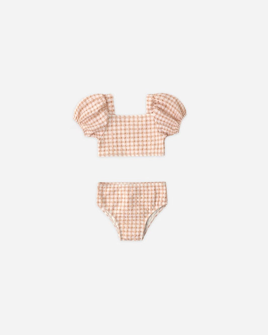 Quincy Mae Zippy Two-Piece Melon Check