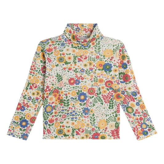 Stella McCartney Girl Flower Print Turtleneck