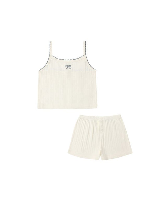 Rylee + Cru Pointelle Lounge Set Ivory