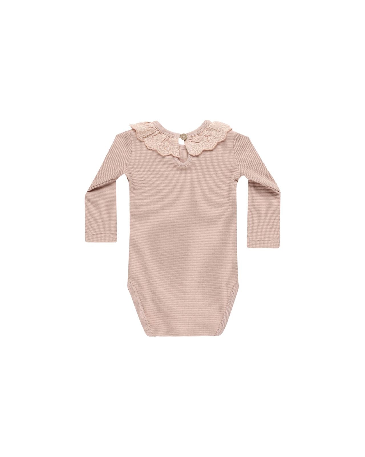 Quincy Mae Ruffle Collar Bodysuit Blush