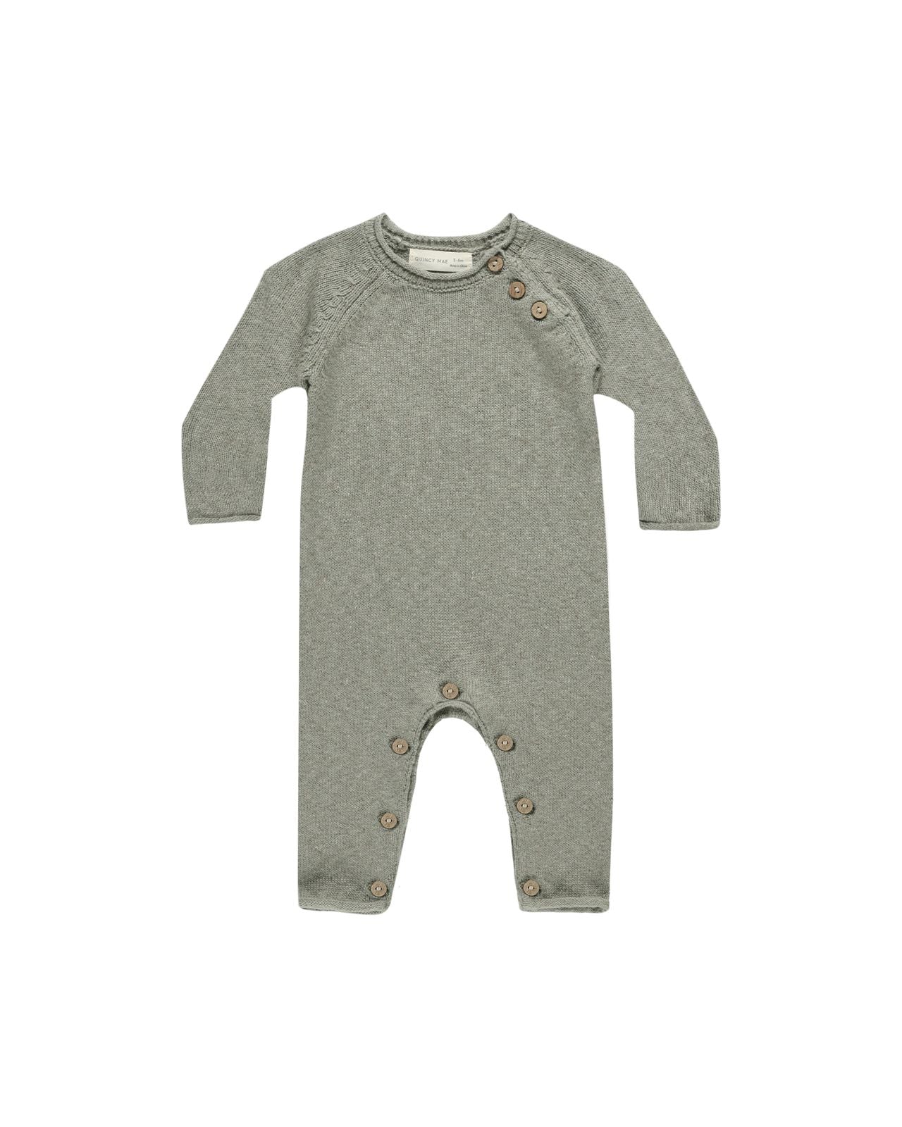 Quincy Mae Cozy Heather Knit Jumpsuit Basil