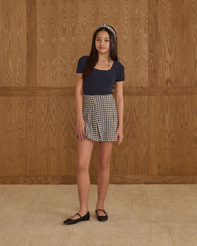 Rylee + Cru Scallop Tee Navy