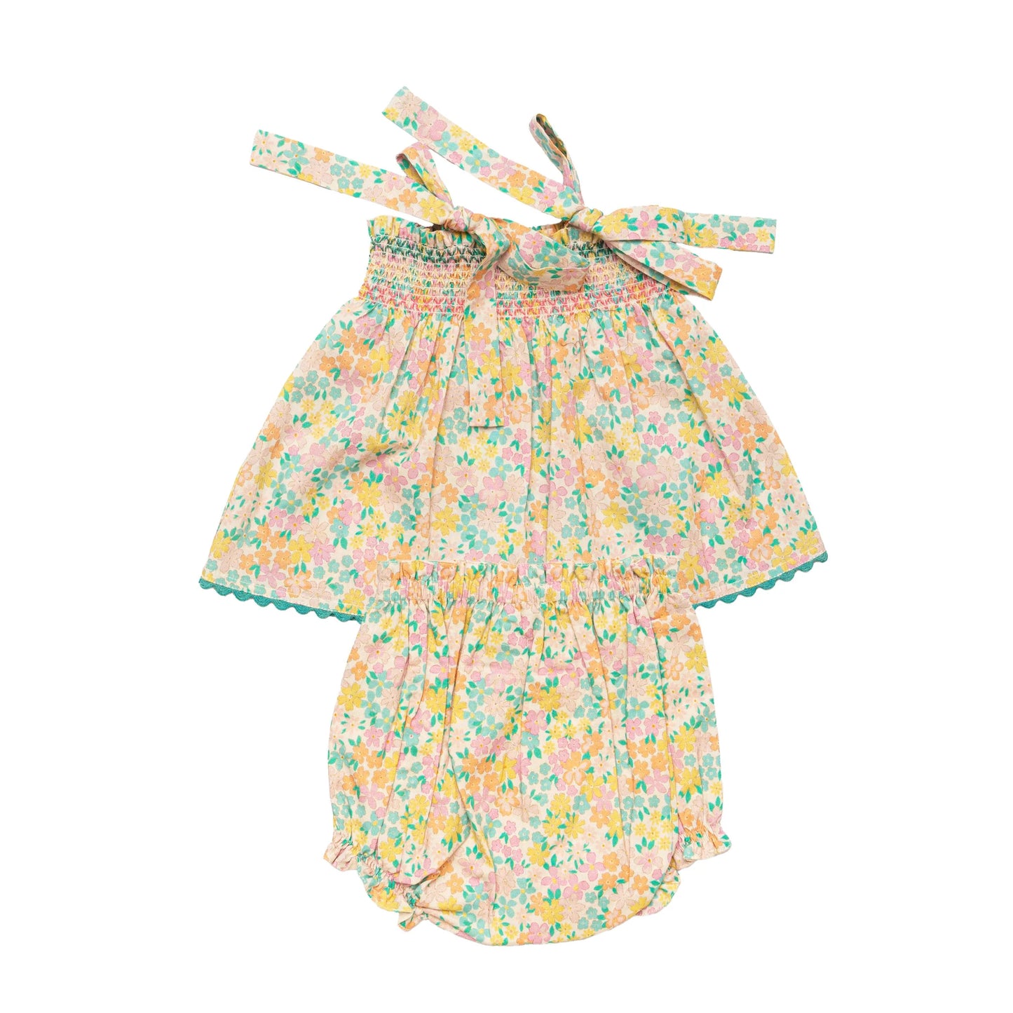 Early Sunday Didi Baby Smock Top & Bloomers Emma Floral Mint