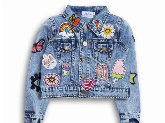 Lola and the Boys All About The Patch Crop Denim Jacket