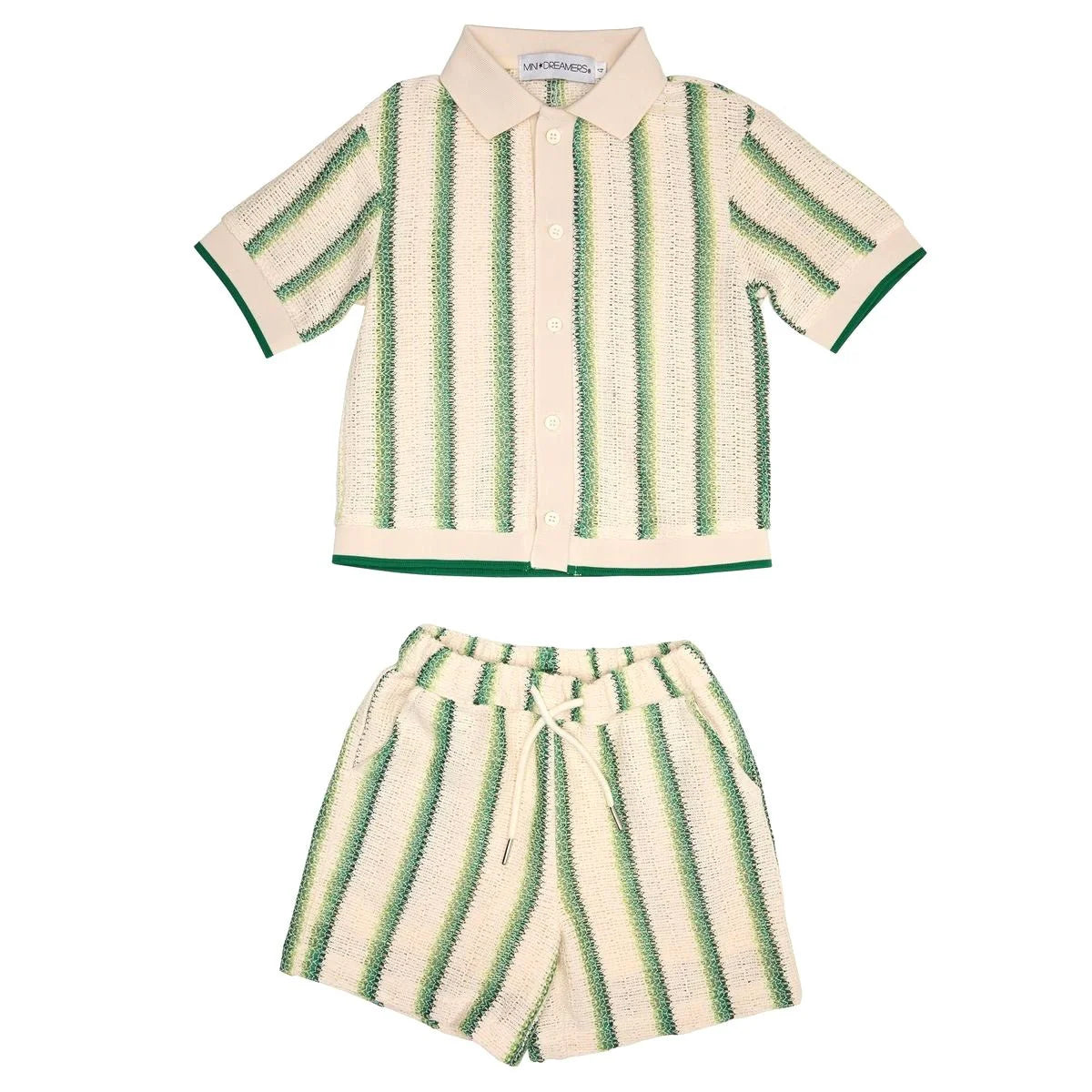 Mini Dreamers Julian Crochet Button Down and Shorts Set