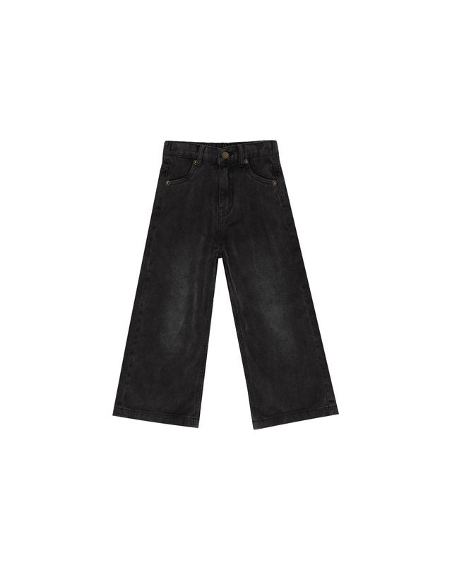 Rylee + Cru Straight Leg Pant Washed Black